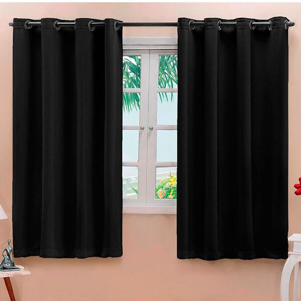 Cortina Blackout Em Tecido Preto Corta Luz 2 00m X 1 30m
