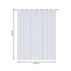 Cortina Blackout Lava Fácil Fundo Cinza Branca 2,80x1,80m 2 Folhas Marka Têxtil