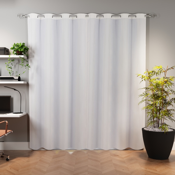 Cortina Blackout Lava Fácil Dupla Face Branca 2,80x2,60m 2 Folhas Marka Têxtil