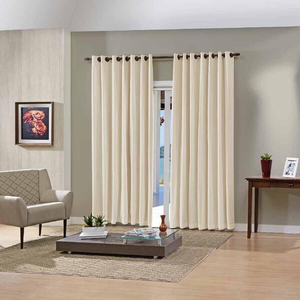 Cortina Blackout Para Sala Quarto Lisa Slim 2,60m X 1,70m
