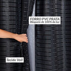 Cortina Blackout Preto Com Voil Xadrez Corta Luz 100% 2,80m X