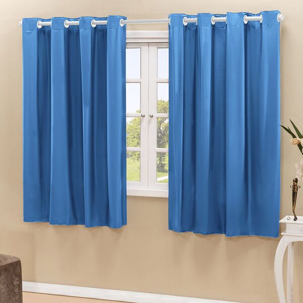Cortina Blackout Pvc Azul Corta Luz 2 80m X 1 60m