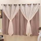 Cortina Blackout Pvc C/ Voil Avelã Corta Luz 2 00m X 1 40m