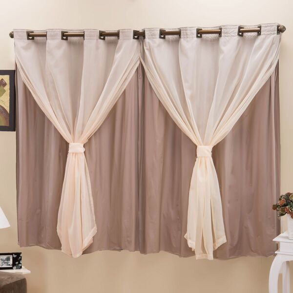 Cortina Blackout Pvc C/ Voil Avelã Corta Luz 2 00m X 1 40m