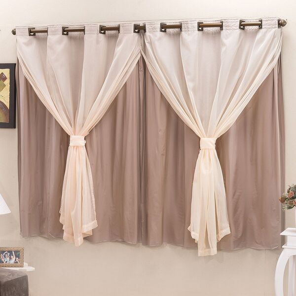 Cortina Blackout Pvc C/ Voil Avelã Corta Luz 2 80m X 1 60m