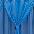 Cortina Blackout Pvc C/ Voil Azul Corta Luz 2 80m X 2 30m