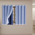 Cortina Blackout Pvc Com Tecido Voil 2,80 M X 1,80 M Marinho