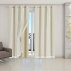 Cortina Blackout Pvc Com Tecido Voil 2,80 M X 2,30 M Bege