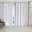 Cortina Blackout Pvc Com Tecido Voil 2,80 M X 2,30 M Branco