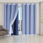 Cortina Blackout Pvc Com Tecido Voil 4,20 M X 2,50 M Azul Mar