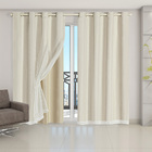 Cortina Blackout Pvc Com Tecido Voil 4,20 M X 2,50 M Bege