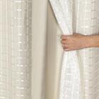 Cortina Blackout Pvc Com Tecido Voil Xadrez 2,80 X 2,30 Bege