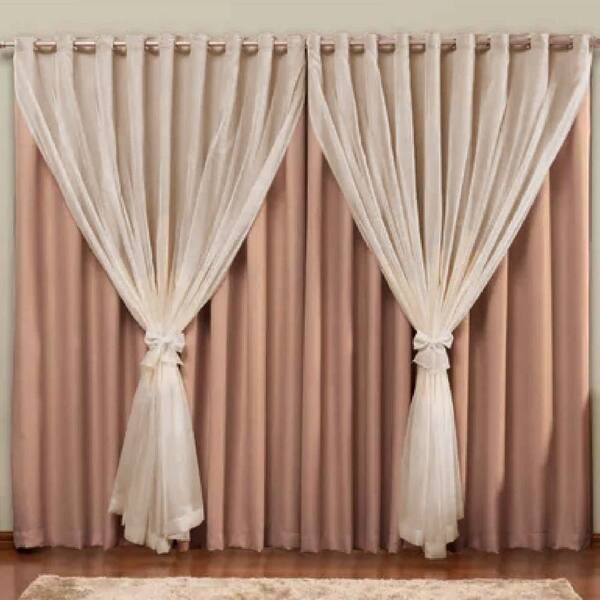 Cortina Blackout Pvc Com Voil Tecido 2,8 M X 1,6 M  - Casa Do
