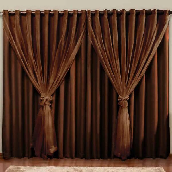 Cortina Blackout Pvc Com Voil Tecido 4,0 M X 2,5 M  - Casa Do