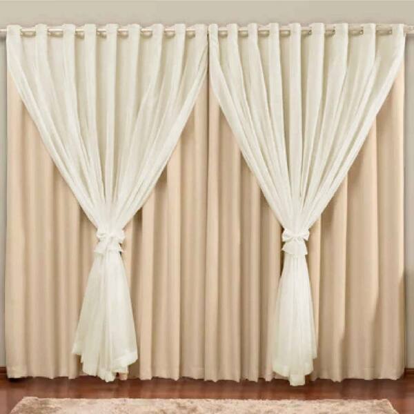 Cortina Blackout Pvc Com Voil Tecido 4,0 M X 2,5 M  - Casa Do