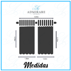 Cortina Blackout Tecido 300x230 Ilhós Cromado Admirare - Cinz