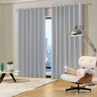Cortina Blackout Tecido 300x250 Ihós Cromado Admirare - Cinza