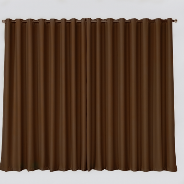 Cortina Blackout Tecido 4,00x2,50 Para Varão Simples Marrom-e