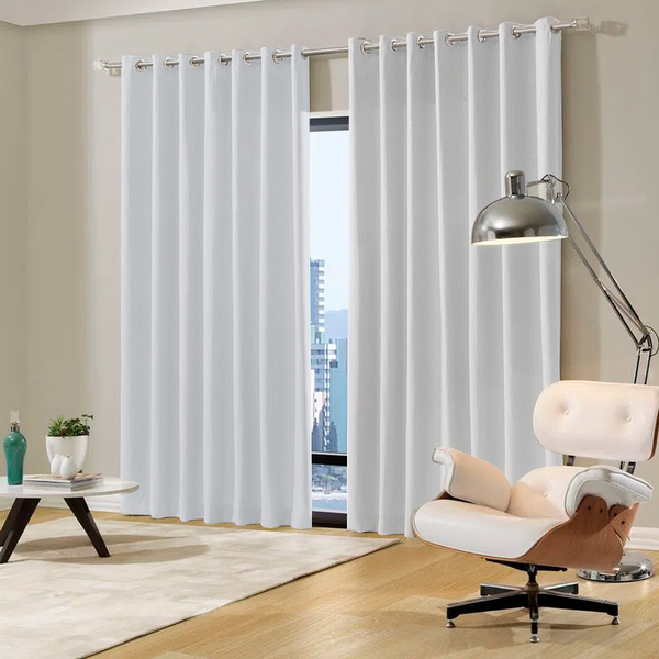 Cortina Blackout Tecido 400x250 Ilhós Cromado Admirare - Bran