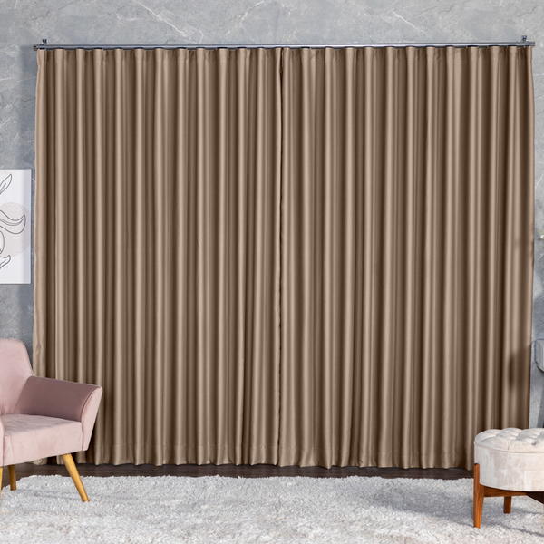 Cortina Blackout Tecido 5,00x2,30 Para Trilho Suíço Avelã