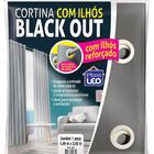 Cortina Blackout Varão 140x200cm Plast Leo 1 Face Ilhós Cinza