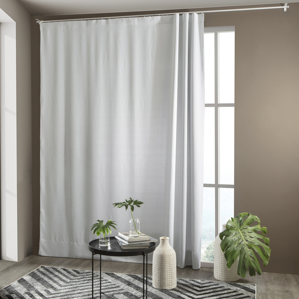 Cortina Blackout 80% Varão Deslizante ou Trilho Cinza 2,6x3m 1 Folhas Namedi
