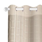 Cortina Blackout Voil e Forro Xadrez Lava Fácil Bege 2,00x1,30m