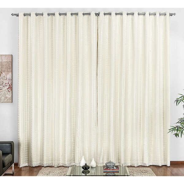 Cortina Blecaute Com Voal 4m X 2,80m Para Varão Simples