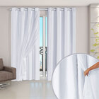 Cortina Blecaute Corta Luz Com Voil Para Sala Ou Quarto Branc