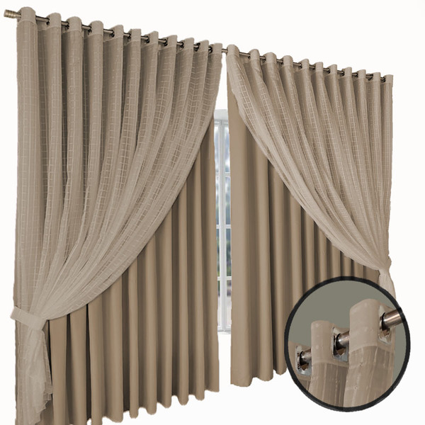 Cortina Blecaute Para Quarto E Sala  Jade 2,80 X 1,40 Bege