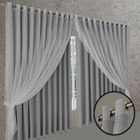 Cortina Blecaute Para Sala E Quarto Jade 3,00 X 2,40 Cinza