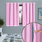 Cortina Blecaute Rosa Com Voil 2,00m X 1,40m Ideal Para Varão