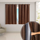 Cortina Blecaute Tabaco Com Voal Xadrez Corta Luz 100% 2,00m