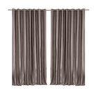 Cortina Blend Duna Ilhós Poliéster Bege 4x2,6m 2 Folhas Bella Janela