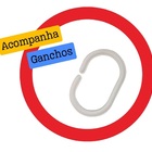 Cortina Box Antimofo Pvc 198x180cm C/ Ganchos Conchas