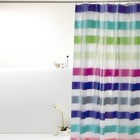 Cortina Box Antimofo Pvc 198x180cm C/ Ganchos Listras Colorid