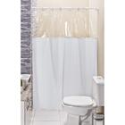 Cortina Box Banheiro Lisa C/ Detalhe Transparente Em Pvc Bran