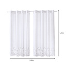 Cortina Brisa Flor Ilhós Branco 3,00X1,20m 2 Folhas Bella Janela
