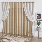 Cortina Casa Dona Dourada Em Cetim Amassado Com Detalhe De Vo