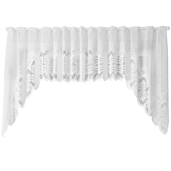 Cortina Cascata Clássica Arabescos 3x1m Bandô Para Janela De