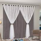Cortina Cetim Voil Com Presilhas Cecília Para Sala Quarto 3 0