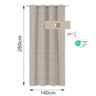 Cortina Charlina Ilhós Linho Bege 2,80x1,40m 1 Folha Inspire