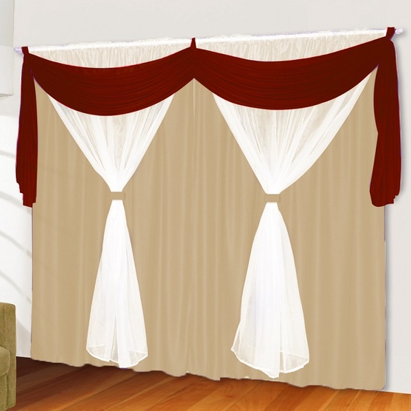 Cortina Charme Casa Dona 200x170 Cm Vermelho