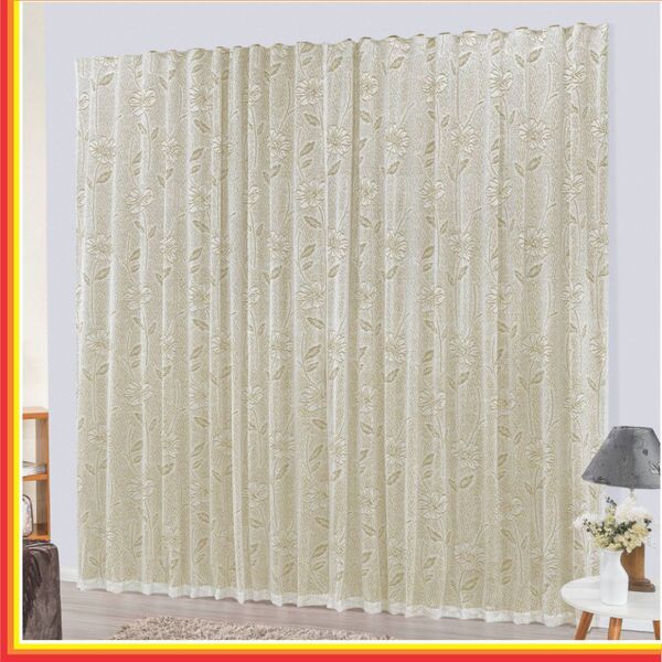 Cortina Charme Em Renda Com Voal 2 00 X 1 70 Para Varão - Pal