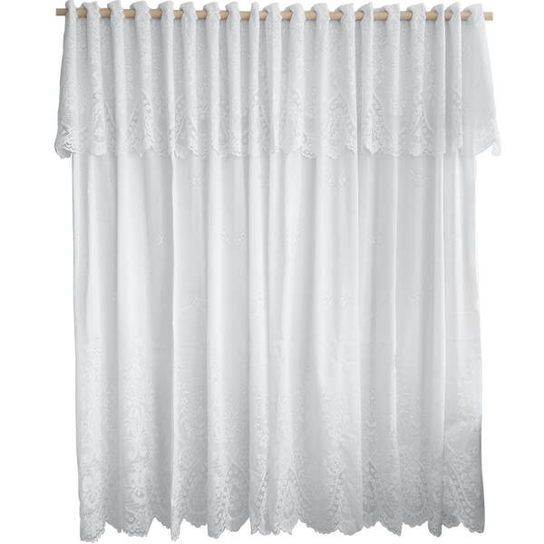 Cortina Clássica 3,50m X 2,20m  Branca Irlanda Bandô 60cm Int