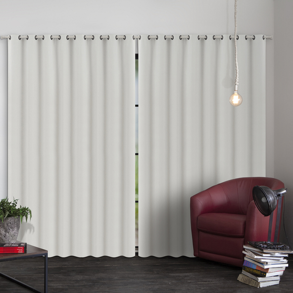 Cortina Com Blackout Ares Vestis Ilhós 2 Folhas 2,70x2,60m Bege