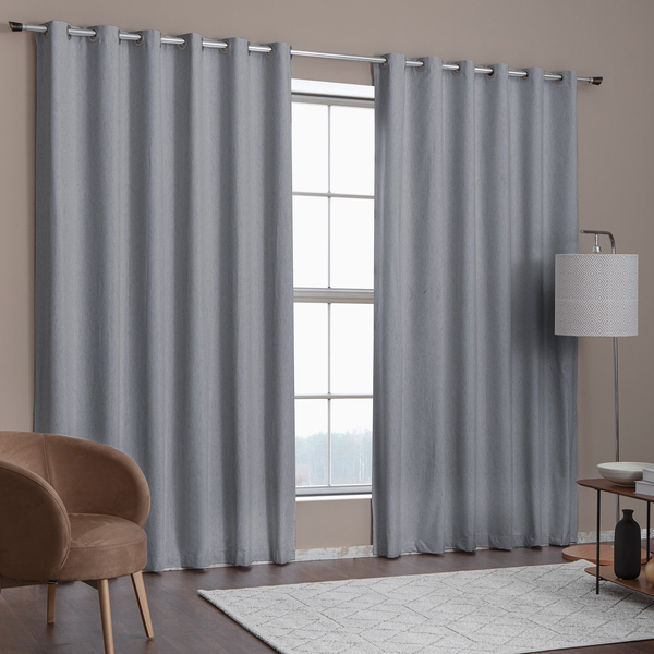 Cortina Com Blackout Beta Branyl Varão 2 Folhas 2,60X1,80cm Cinza