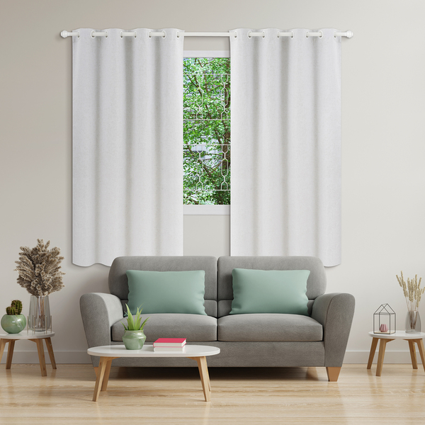 Cortina Com Blackout Zeus Vestis Ilhós 2 Folhas 1,30X1,70m Branco