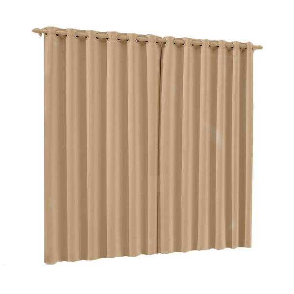 Cortina Com Ilhós Blackout Tecido 260x300 Bege Adomes