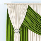 Cortina Cor Verde Franci Clássica Verde / Palha 3m X 2,80m De